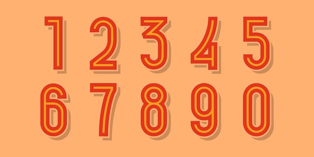 number set vector font alphabet modern dynamic flat design with brilliant colorful for your unique