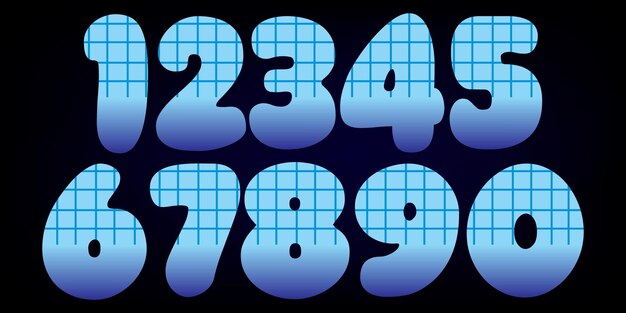 Numbers letters of the alphabet Font design for logos posters invitations etc vector illustrat