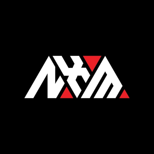 nxm triangle letter logo design with triangle shape nxm triangle logo design monogram nxm triangle vector logo template with red color nxm triangular logo simple elegant and luxurious logo nxm