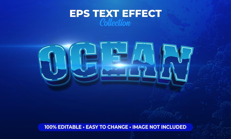 Vektor ocean eps text effect