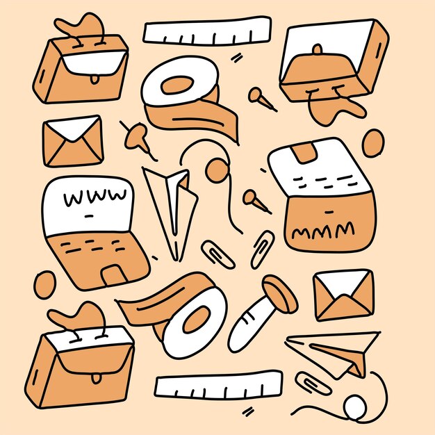 Office business set vector design for business resources