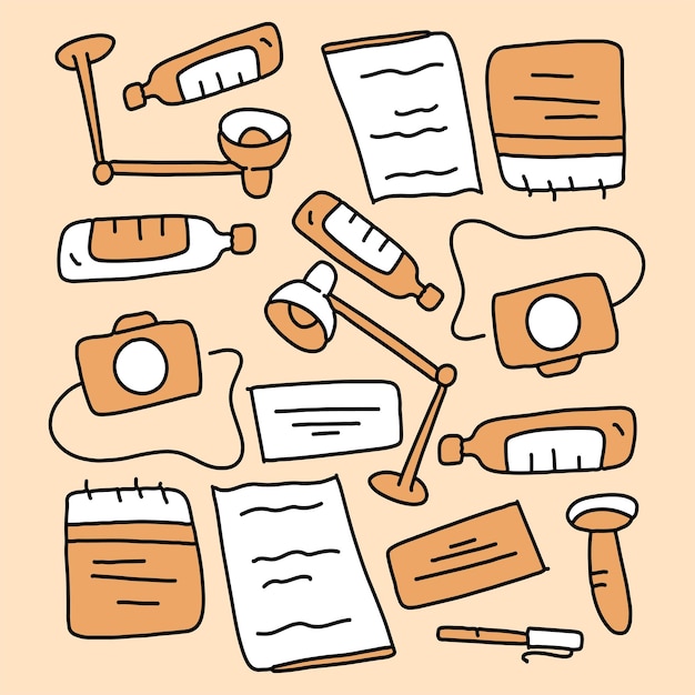 Office business set vector design for business resources