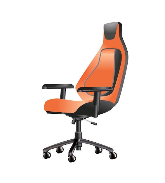 Office chair isolated realistic 3d business recruitment concept office chair with a sign vacant we