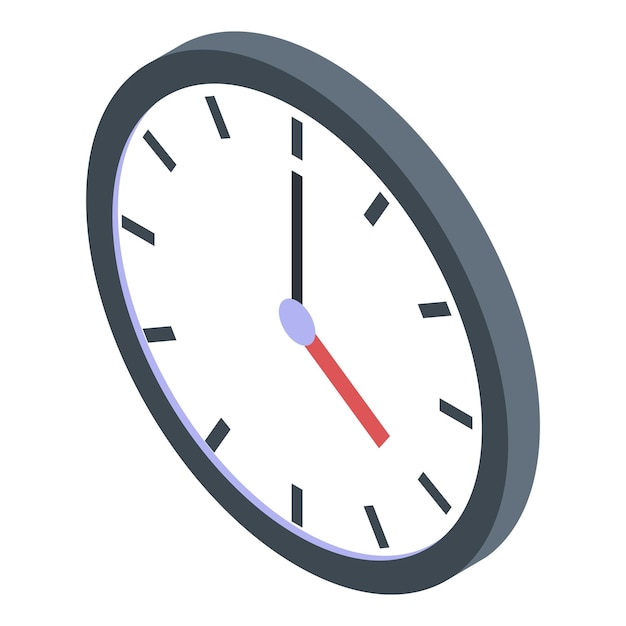 office wall clock icon isometric of office wall clock vector icon for web design isolated on white background