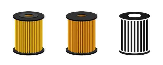 oil filter vector clipart isolated on white background set of realistic oil filters