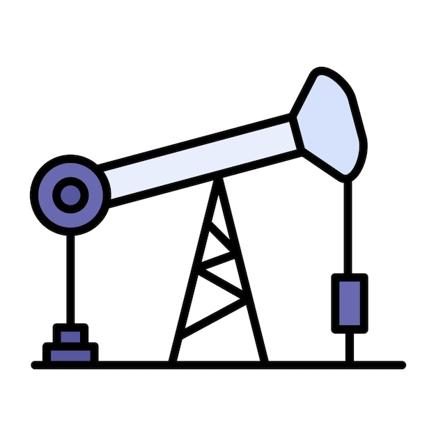 Oil Pump Flat Illustration