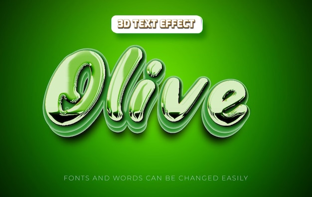 Olive oil 3d editable text effect style