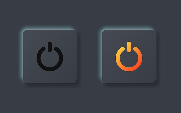 on and off buttons in flat style toggle switch vector illustration on isolated background shutdown sign business concept