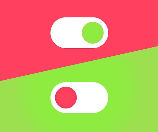 On and Off Toggle Switch Buttons Modern Devices User Interface Vector Graphic Design