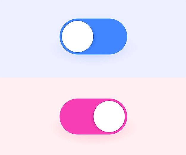 on and off toggle switch buttons modern devices user interface vector graphic design