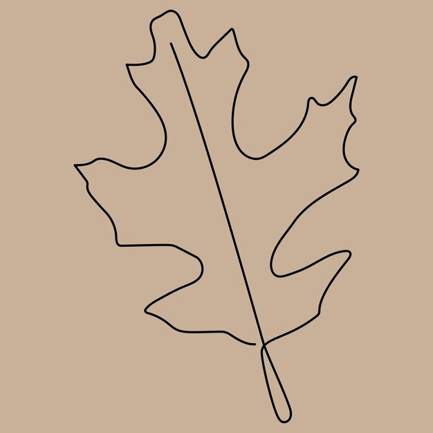 one continuous line drawing abstract tropic spring maple leaf minimal botany natural eco concept home wall decor poster tote bag fabric print single line draw design graphic vector illustration