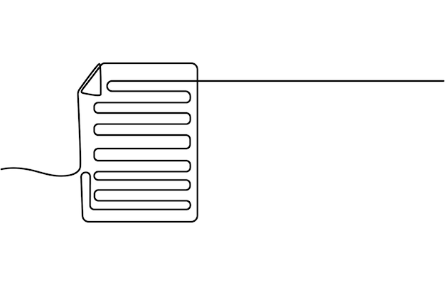 one continuous line vector drawing of a folder outline documents background icon saving securities