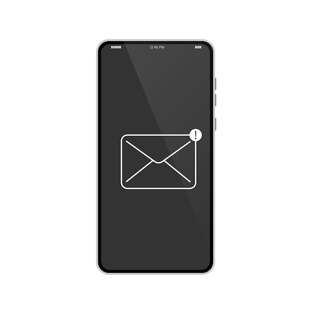 one incoming message on phone open message icon notification vector illustration