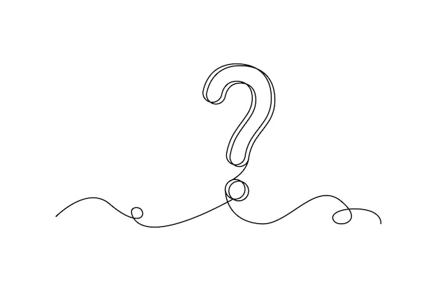 one line question mark design minimalistic query symbol conceptual inquiry sign vector illustration