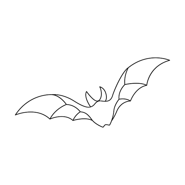 one single line drawing of wild bat