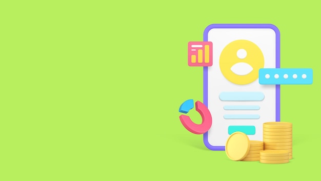 online banking customer personal account mobile phone application banner copy space vector