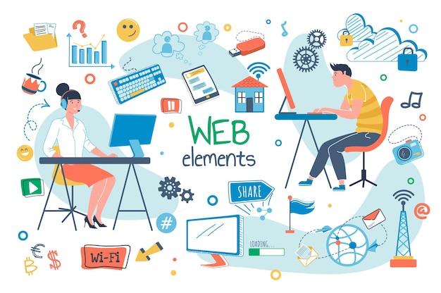 Online medicine flat design concept illustration