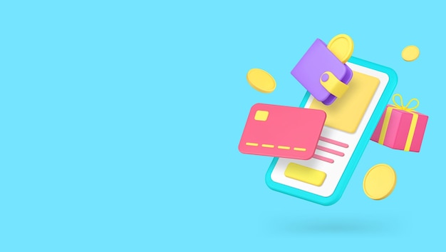 Online shopping sale special offer smartphone application banner copy space vector illustration