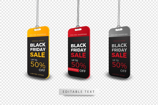 Online shopping special black friday sale price tags concept