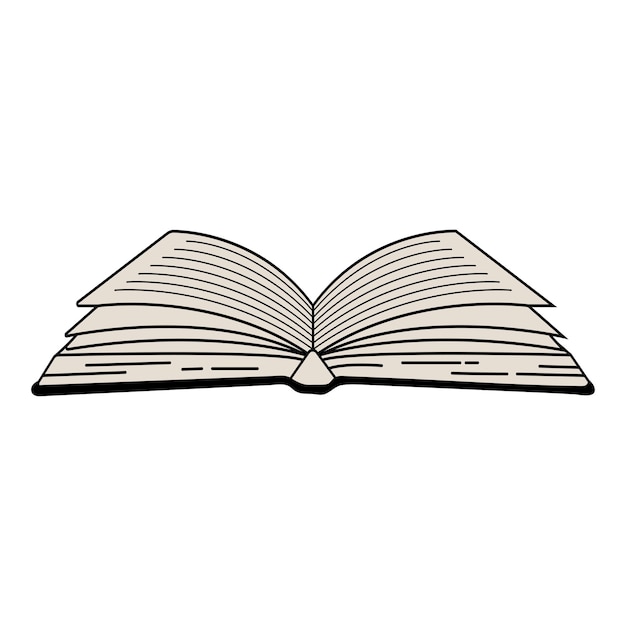 Open book outline Realisticwith text school bookstore teacher writer learning wisdom knowledge