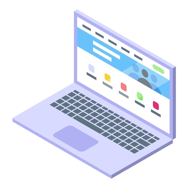 open laptop showing social network profile page with user interface elements