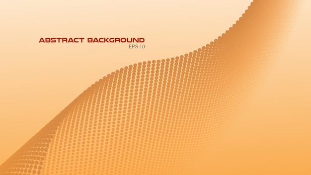 Orange abstract gradient background with polkadot wave pattern for backdrop or presentation
