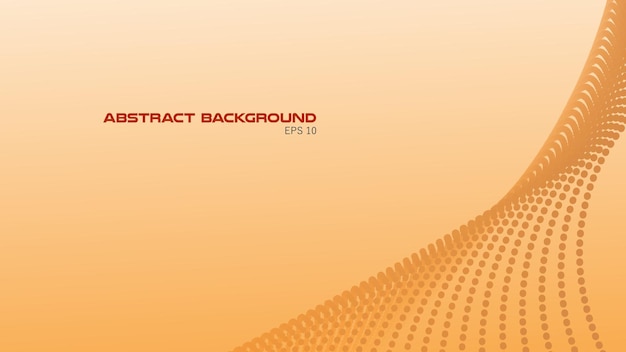 Orange abstract gradient background with polkadot wave pattern for backdrop or presentation