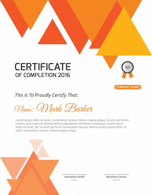 Orange Certificate Template
