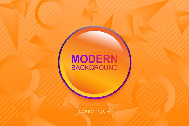 orange design with gradient silhouettes of triangles and rings round frame