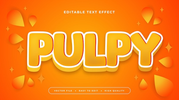 orange white and yellow pulpy 3d editable text effect font style