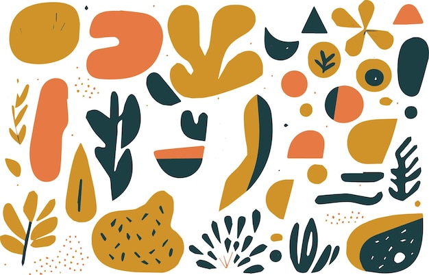 organic shapes vector flat style eps image for digital and print projects