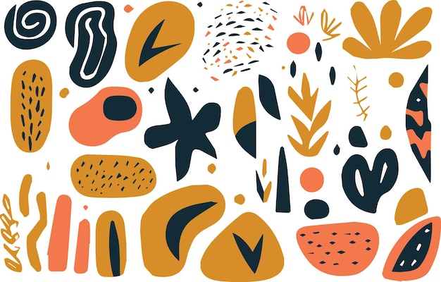 organic shapes vector flat style eps image for digital and print projects