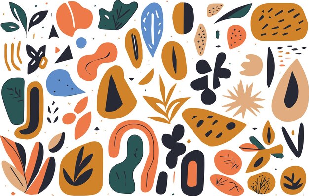organic shapes vector flat style eps image for digital and print projects