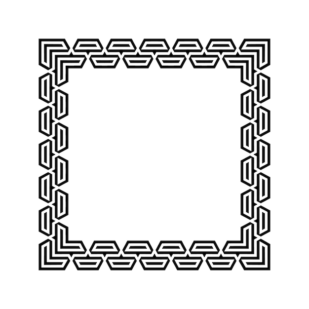 ornamental geometric square border pattern design with symmetrical shapes