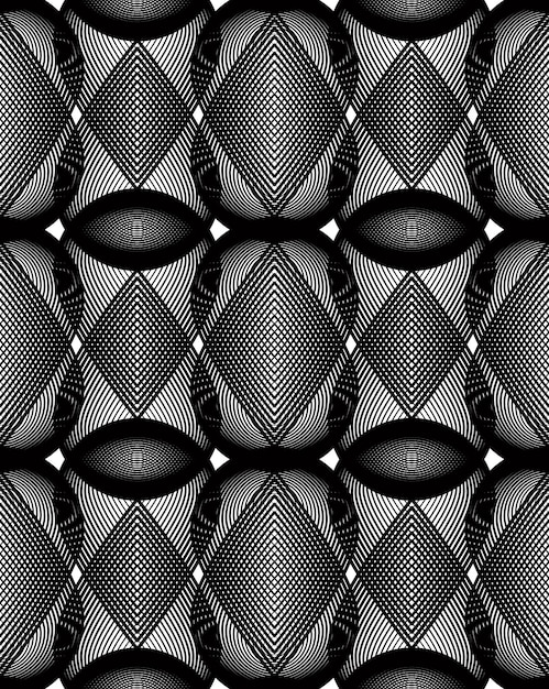 ornate vector monochrome abstract background with overlapping black lines. symmetric decorative graphical pattern, geometric stripy illustration.