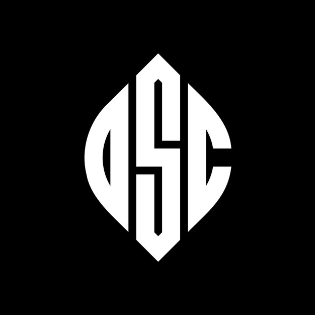 OSC circle letter logo design with circle and ellipse shape OSC ellipse letters with typographic style The three initials form a circle logo OSC Circle Emblem Abstract Monogram Letter Mark Vector