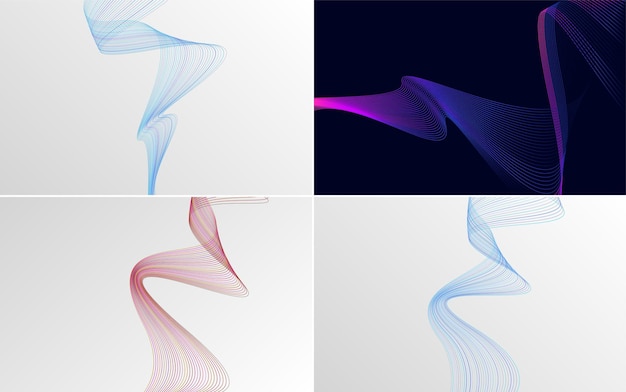 our pack of 4 vector backgrounds includes geometric and wave patterns