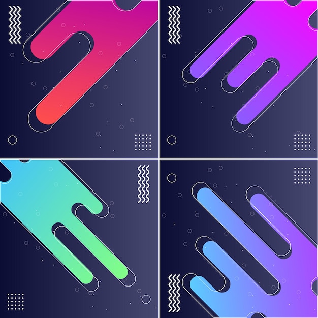 pack of 4 abstract backgrounds in color vector illustrations