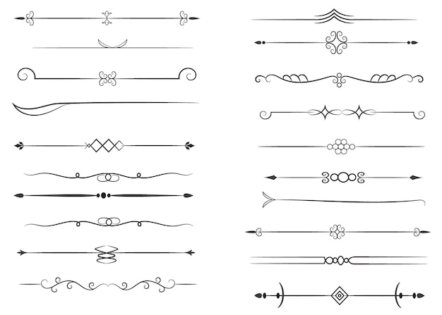 page divider and design elements set of various simple black divider design assorted divider