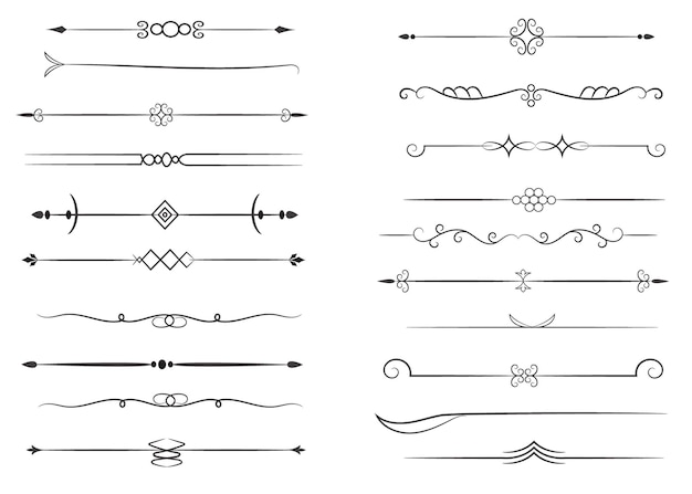page divider and design elements set of various simple black divider design assorted divider