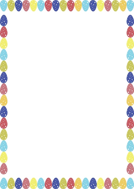 Painted Easter eggs frame with empty space Copy space on transparent background Easter egg hunt