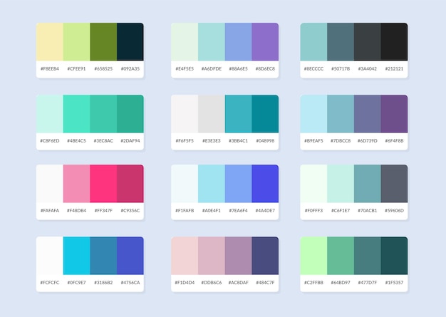 Pantone colour palette catalog samples in rgb hex