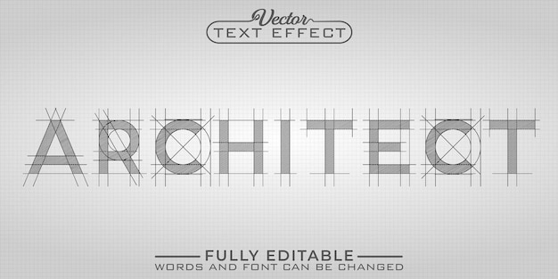 paper architecture sketch vector editable text effect template