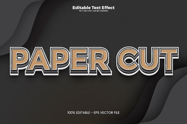 Paper Cut Editable text effect in modern trend style
