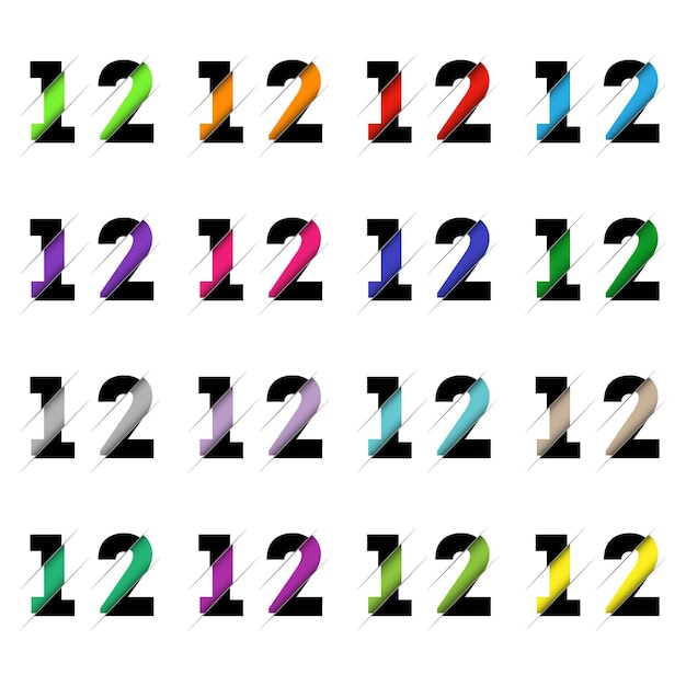 Paper cut number twelve 12 Realistic 3D multi layers papercut effect isolated