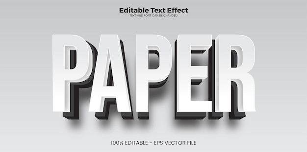 paper editable text effect in modern trend style