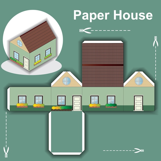 Paper house template 