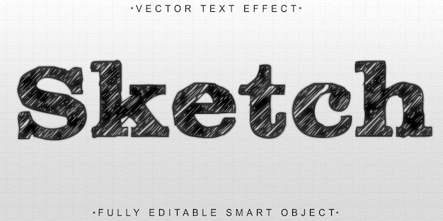 Paper Sketch Vector Fully Editable Smart Object Text Effect