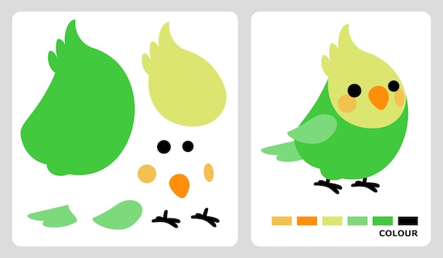 parrot patterns for applique patchwork and paper crafts in cut and paste puzzle patterns