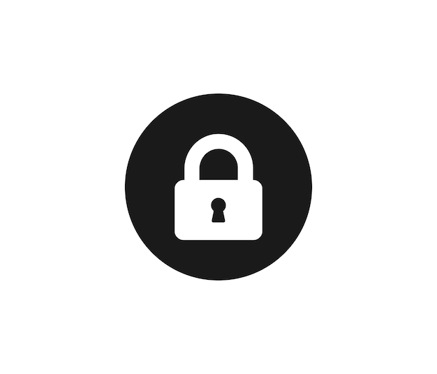 Password vector icon Padlock button in flat style for apps and web
